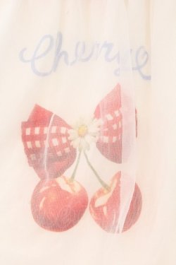 画像2: LIZ LISA / チェリー柄チュールトップス F シロ O-26-03-31-1058-LO-TO-OW-OS