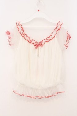 画像3: LIZ LISA / チェリー柄チュールトップス F シロ O-26-03-31-1058-LO-TO-OW-OS