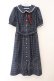 画像1: Secret Honey / リボン付きタータンワンピース 2 ブルー O-26-03-31-1059-CA-OP-YM-OS (1)