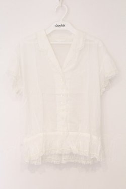 画像1: PINK HOUSE / 刺繍使い開襟ブラウス  シロ O-26-03-31-1066-LO-BL-OW-OS