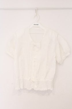 画像1: PINK HOUSE / ピンタック使いパフスリーブブラウス  シロ O-26-03-31-1068-LO-BL-OW-OS