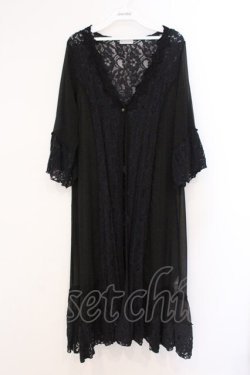 画像1: axes femme / レース切り替えロングガウン M クロ O-26-03-31-1009-AX-TO-OW-OS