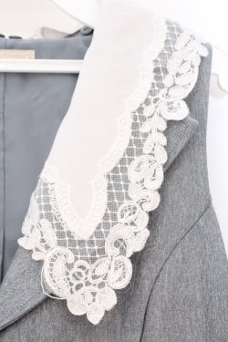 画像2: axes femme POETIQUE / レース襟ロングベスト M グレー O-26-03-31-1012-AX-TO-IG-OS