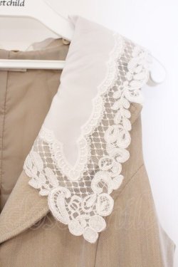 画像2: axes femme POETIQUE / レース襟ロングベスト M ベージュ O-26-03-31-1013-AX-TO-IG-OS