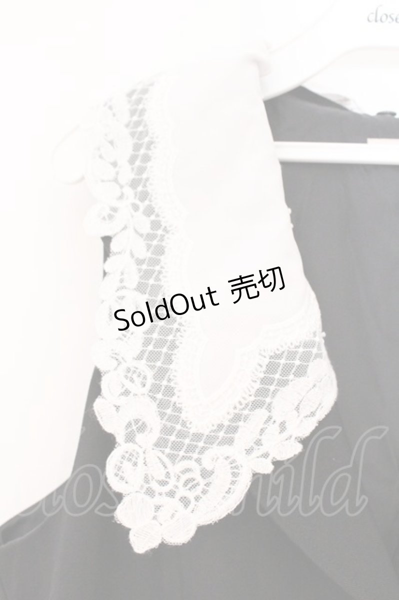 画像2: axes femme POETIQUE / レース襟ロングベスト M クロ O-26-03-31-1014-AX-TO-IG-OS (2)