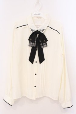 画像1: axes femme / リボンセットブラウス L オフシロ O-26-03-31-1015-AX-BL-IG-OS