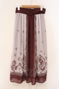 axes femme / ブーケパネル柄スカート  ワイン×ピンク O-26-03-31-1020-AX-SK-IG-OS