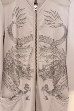 画像2: Ozz Croce / ドラゴンプリントメッシュジップトップス  グレー O-26-03-31-1021-OO-TO-IG-OS