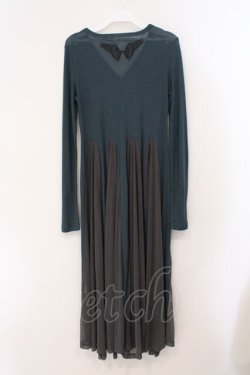 画像2: Rozen Kavalier / メッシュ切り替えロングテレコカーディガン  グリーン O-26-03-31-1022-OO-TO-IG-OS