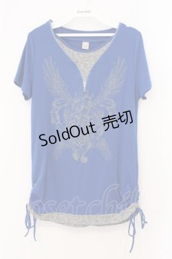 画像1: Rozen Kavalier / ZIP配色Tシャツ  ブルー×グレー O-26-03-31-1023-OO-TS-IG-OS