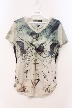 画像1: Ozz Croce / いかさんコラボフロントクロスTシャツ  グリーン O-26-03-31-1025-OO-TO-IG-OS