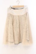 Ozz Croce / レース×サテンスカート  シャンパーンベージュ×アイボリー O-26-03-31-1026-OO-JA-IG-OS
