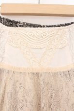 画像2: Ozz Croce / レース×サテンスカート  シャンパーンベージュ×アイボリー O-26-03-31-1026-OO-JA-IG-OS (2)