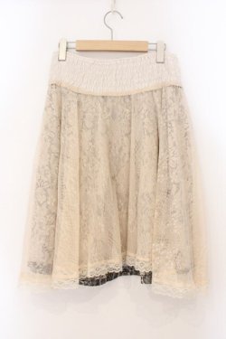 画像3: Ozz Croce / レース×サテンスカート  シャンパーンベージュ×アイボリー O-26-03-31-1026-OO-JA-IG-OS