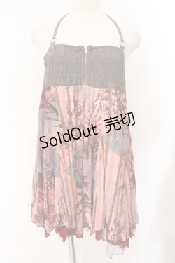 画像1: Ozz Croce / 和柄プリーツスカート  グレー×レッド系 O-26-03-31-1028-OO-SK-IG-OS