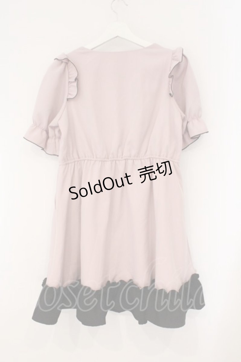 画像3: DearMyLove / ハートレースアップフリルワンピース M ピンク×クロ O-26-03-31-008-EL-OP-IG-OS (3)