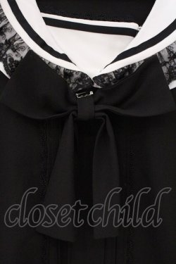 画像2: DearMyLove / レースフリルリボンセーラーブラウス M クロ×シロ O-26-03-31-010-EL-BL-IG-OS
