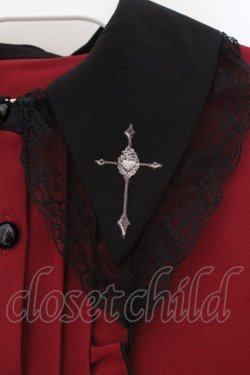 画像2: DearMyLove / クロス刺繍襟ブラウス M ワイン×クロ O-26-03-31-011-EL-BL-IG-OS