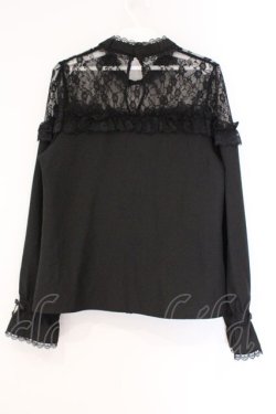 画像4: DearMyLove / ハートビジューリボンオフショル風レースブラウス M クロ O-26-03-31-018-EL-BL-IG-OS