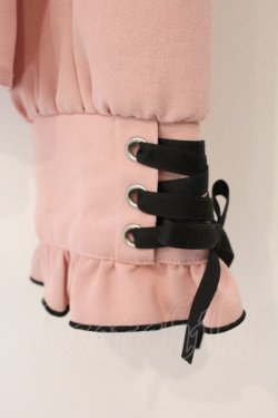 画像3: DearMyLove / ハトメレースアップヨークフリルリボンブラウス M ピンク×クロ O-26-03-31-020-EL-BL-IG-OS