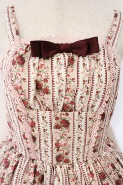 画像2: axes femme kawaii / ストライプローズ柄ジャンスカ M ピンク O-26-03-31-025-AX-OP-OW-OS