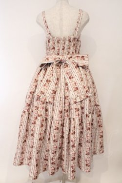 画像4: axes femme kawaii / ストライプローズ柄ジャンスカ M ピンク O-26-03-31-025-AX-OP-OW-OS