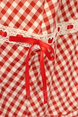 画像2: Cherirulu Chocola / ギンガムチェックジャンパースカート M アカ O-26-03-31-026-GO-OP-OW-OS