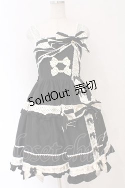 画像1: BABY,THE STARS SHINE BRIGHT / ねこくみゃちゃんからのPresent Ribbonジャンパースカート  クロ O-26-04-01-037-BA-OP-IG-OS
