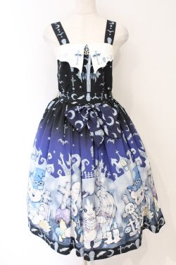 画像1: Royal Princess Alice / Halloween Night　少女主義的水彩画家たまコラボ ジャンパースカート  ブルー×パープル×ブラック O-26-04-01-040-LO-OP-IG-OS