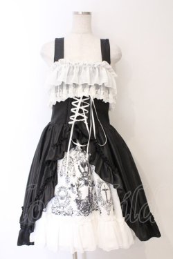 画像1: ATELIER PIERROT / Secret Chamber Corset 　ジャンパースカート 1 ブラック×ホワイト O-26-04-01-041-EL-OP-IG-OS