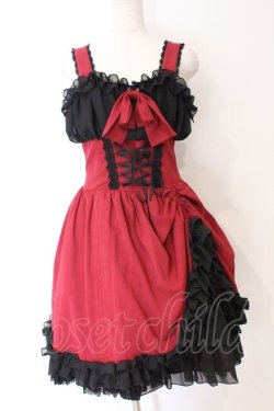 画像1: ATELIER PIERROT / Eternal Waltzジャンパースカート  レッド×ブラック O-26-04-01-042-EL-OP-IG-OS