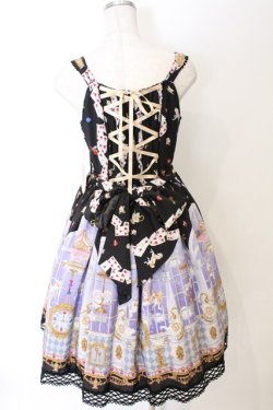 画像5: BABY,THE STARS SHINE BRIGHT / Alice in the Crystal Palace柄Heartジャンパースカート  クロ O-26-04-01-046-BA-OP-IG-OS