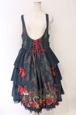 画像1: metamorphose / 【プラスサイズ】Rosy Gem〜魅惑のりんご〜フロントあきジャンパースカート 2 ビショップグリーン O-26-04-01-047-ME-OP-OW-OS (1)
