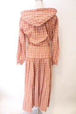 画像5: PINK HOUSE / チェックフート付き長袖ワンピース  ピンク O-26-04-01-049-LO-OP-OW-OS