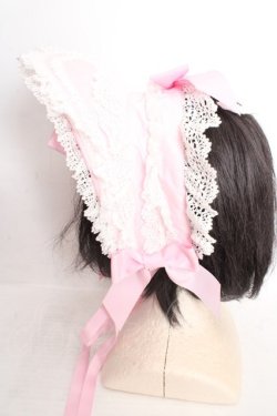 画像2: BABY,THE STARS SHINE BRIGHT / Eleonoreボンネット  ピンク×シロ O-26-04-01-006-BA-AC-IG-OS