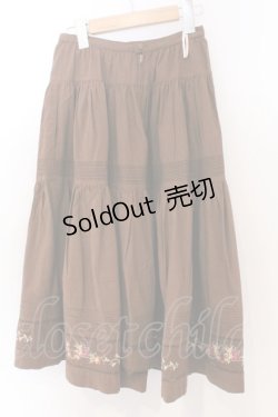 画像3: PINK HOUSE / スウェーデン刺繍使いスカート  ブラウン O-26-04-01-054-LO-SK-OW-OS