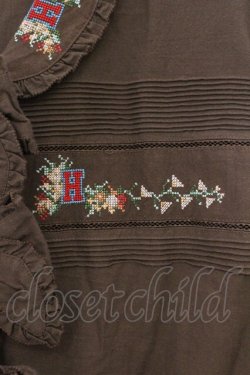 画像2: PINK HOUSE / スウェーデン刺繍使いブラウス  ブラウン O-26-04-01-056-LO-BL-OW-OS