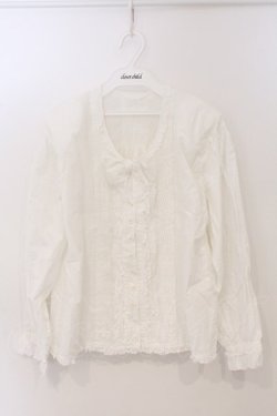 画像1: PINK HOUSE / ピンタック＆レース使いブラウス  シロ O-26-04-01-057-LO-BL-OW-OS