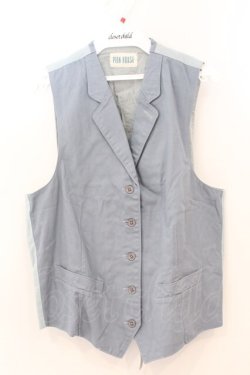 画像1: PINK HOUSE / ワッペン使いベスト  サックス O-26-04-01-058-LO-TO-OW-OS