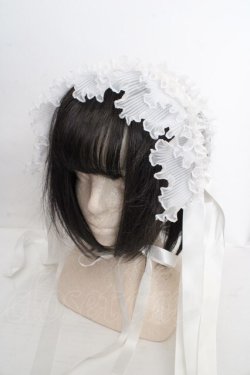 画像1: Luxmira / プリーツレースのヘッドドレス”Femme fatale”  シロ O-26-04-01-008-GO-AC-IG-OS