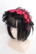 MorunxMuunaStoik / Libraヘッドドレス  レッド×ブラック O-26-04-01-012-EL-ZA-IG-OS