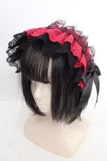 画像1: MorunxMuunaStoik / Libraヘッドドレス  レッド×ブラック O-26-04-01-012-EL-ZA-IG-OS (1)