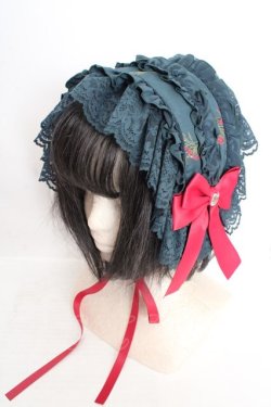 画像1: metamorphose / Rosy Gem〜魅惑のりんご〜レースフリルヘッドドレス  ビショップグリーン O-26-04-01-002-ME-AC-OW-OS