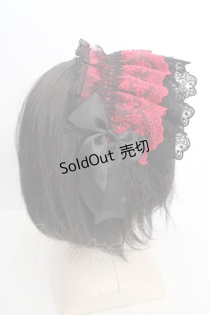 画像3: MorunxMuunaStoik / Libraヘッドドレス  レッド×ブラック O-26-04-01-012-EL-ZA-IG-OS (3)