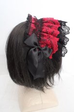 画像3: MorunxMuunaStoik / Libraヘッドドレス  レッド×ブラック O-26-04-01-012-EL-ZA-IG-OS (3)