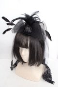 MARBLE / ベール付きエレガンスゴシックミニハット  ブラック O-26-04-01-016-GO-AC-IG-OS