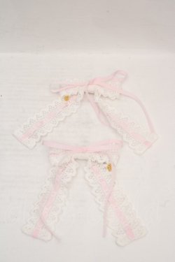 画像1: BABY,THE STARS SHINE BRIGHT / Eleonoreリボンクリップ  ピンク×シロ O-26-04-01-020-BA-AC-IG-OS