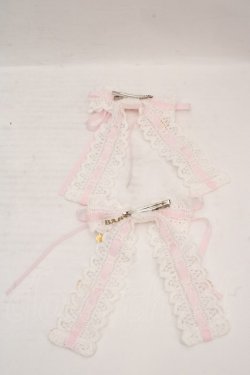 画像2: BABY,THE STARS SHINE BRIGHT / Eleonoreリボンクリップ  ピンク×シロ O-26-04-01-020-BA-AC-IG-OS