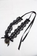 Moi-meme-Moitie / ローズロゴチャームレースチョーカー  ブラック O-26-04-01-022-MO-AC-IG-OS