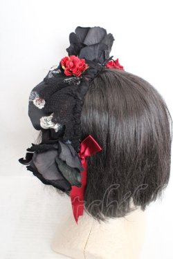 画像2: Royal Princess Alice / Madhatter’s Tea Partyボンネット風ブリム  クロ O-26-04-01-003-LO-AC-OW-OS